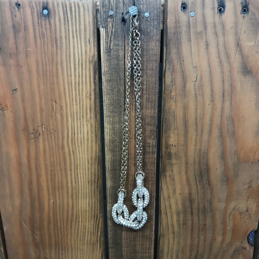 Mossimo gold chain link rhinestone necklace - Picture 9 of 10